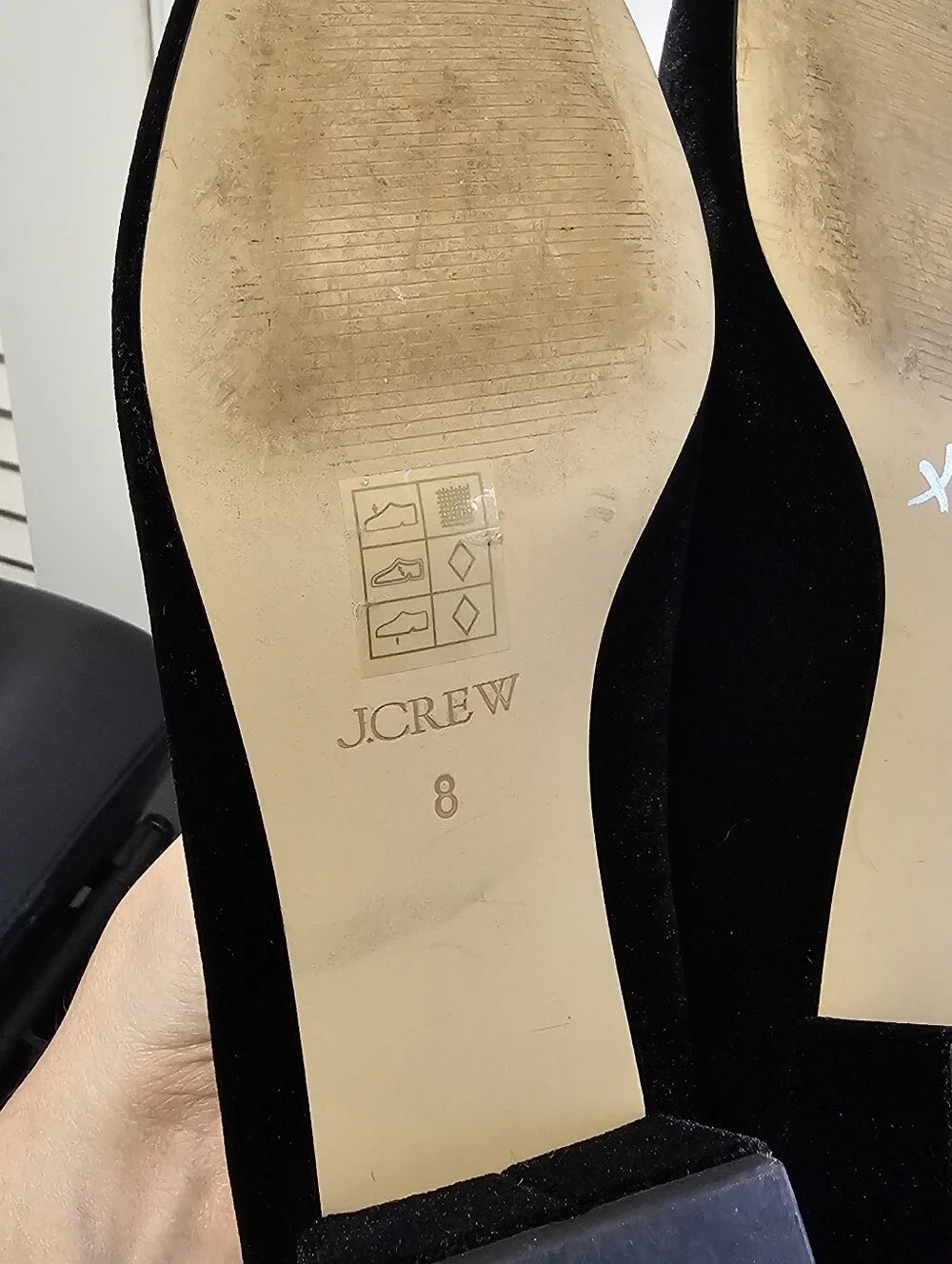 J.Crew Velvet Bow Tie Heeled Mary Janes - Black - Size 7.5